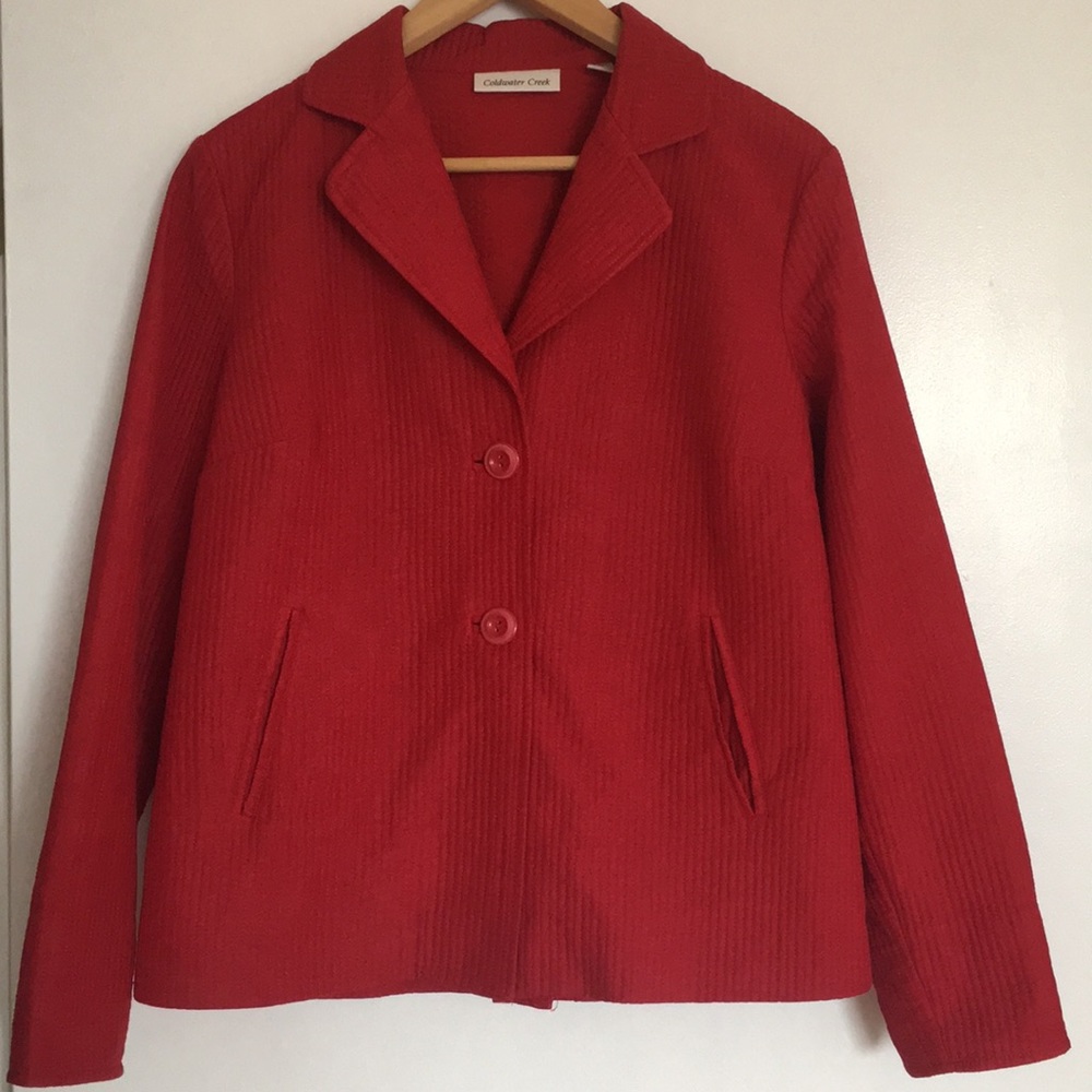 Coldwater Creek red jacket. Size 10.